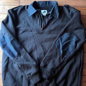 Men's Blue Made in Canada Quarter-Zip Workwear Sweatshirt.